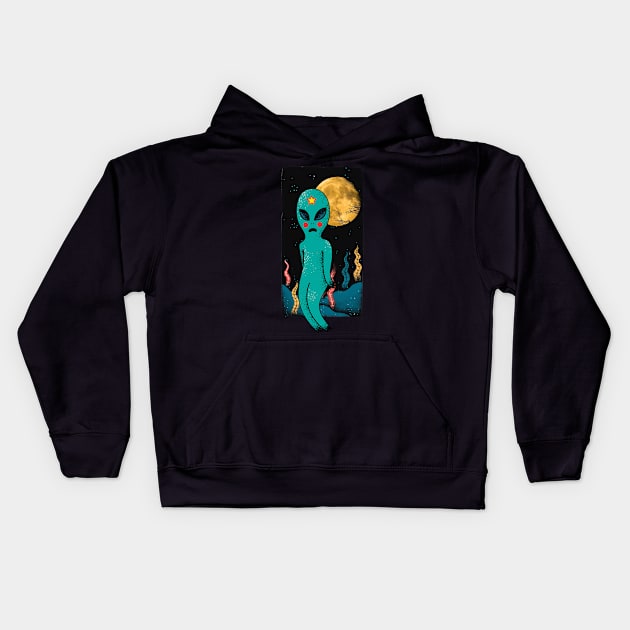 alien moonlight Kids Hoodie by OniSweet